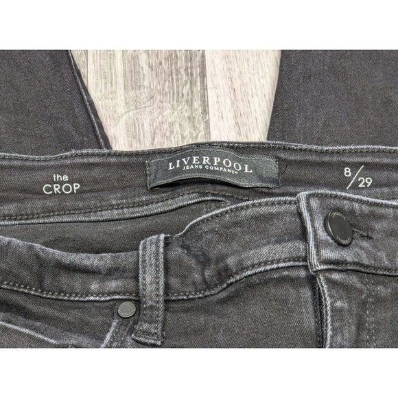 Liverpool Womens Size 8 / 29 Cropped Skinny Black Denim Jeans - Picture 4 of 11